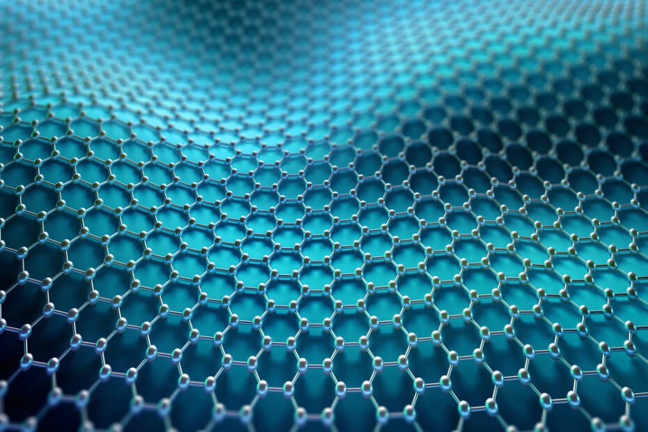 Several molecules connected, crystallized in the hexagonal system, concept of a carbon structure.